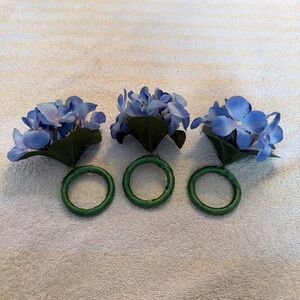 Set Of (3) Faux Flower Napkin Rings